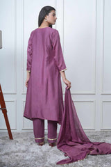 MAGENTA KALI KURTA SET WITH FIDA DUPATTA