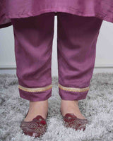 MAGENTA KALI KURTA SET WITH FIDA DUPATTA