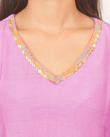 LILAC KALI KURTA SET WITH FIDA DUPATTA