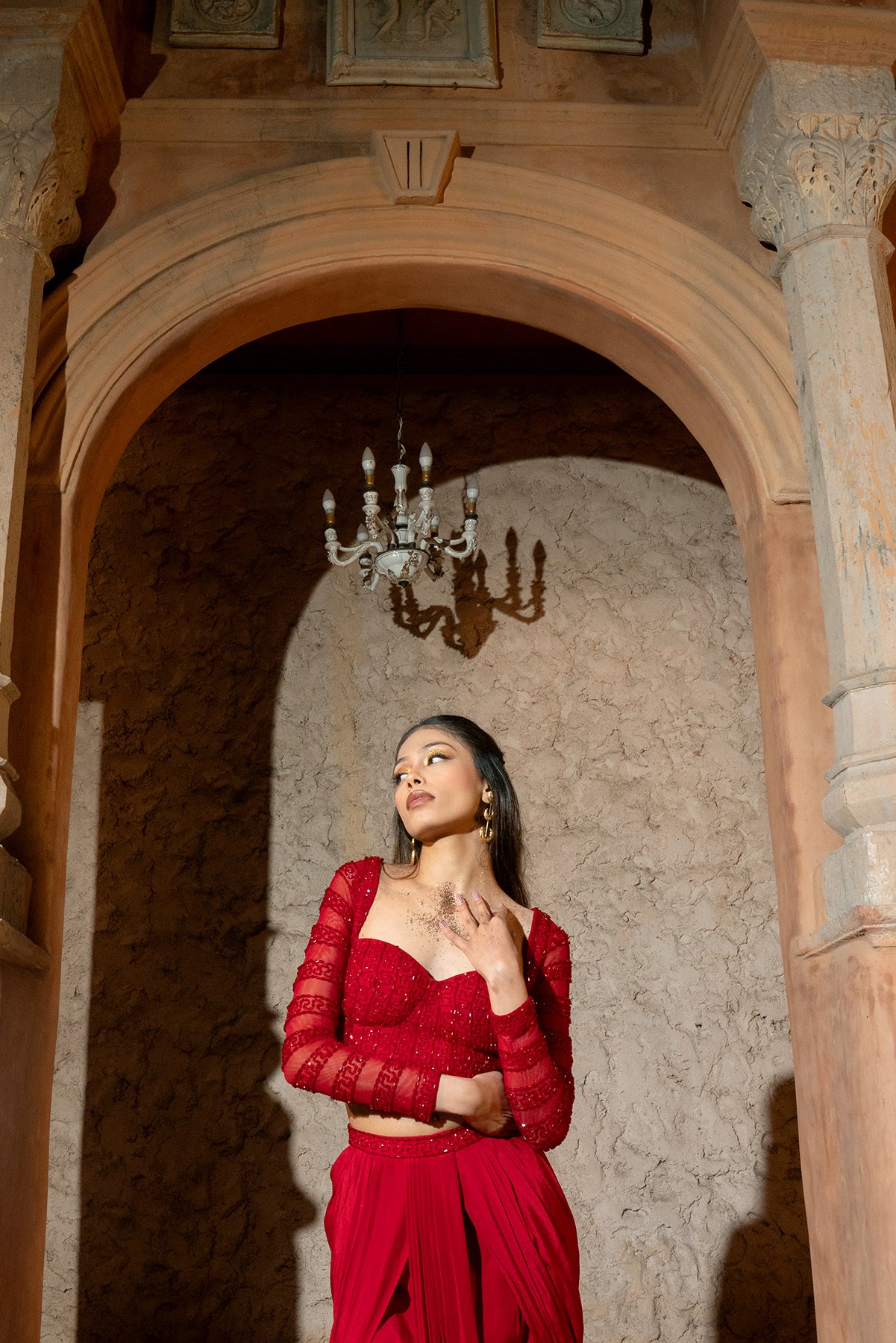 IRINA SKIRT SET- Corset blouse and drape skirt set