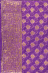Purple Pure Tissue Silk Banarasi Handloom Saree