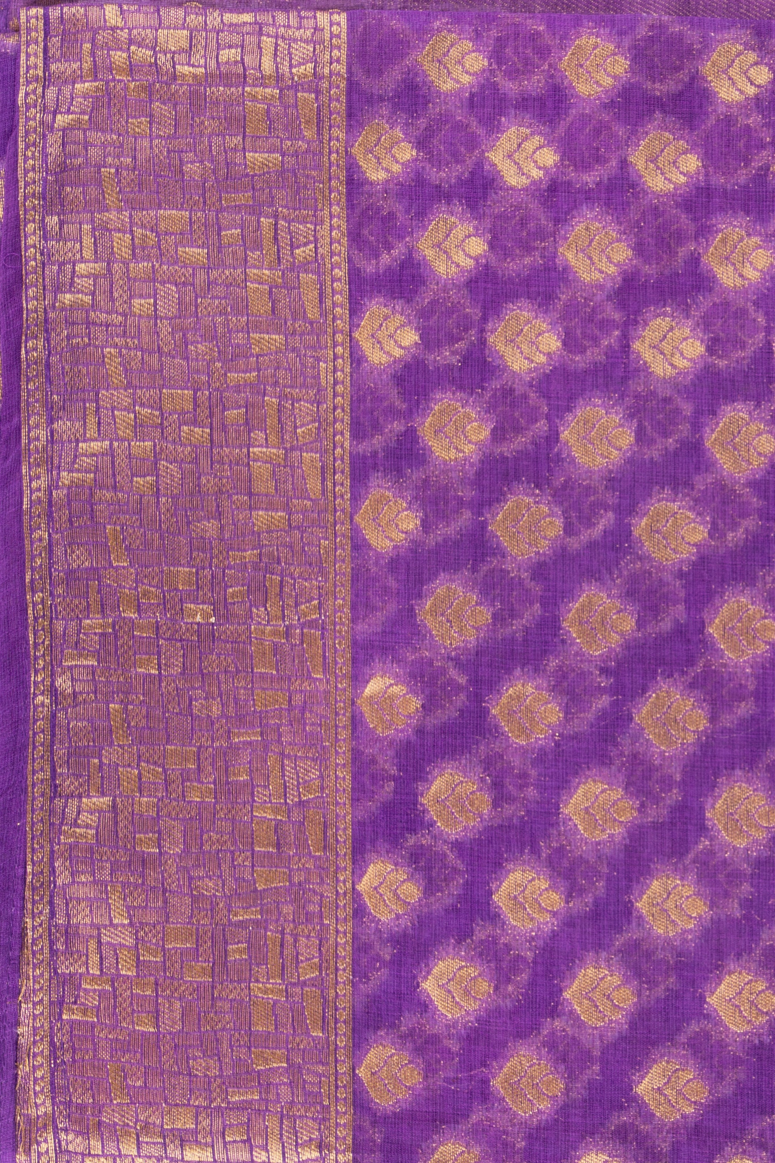 Purple Pure Tissue Silk Banarasi Handloom Saree