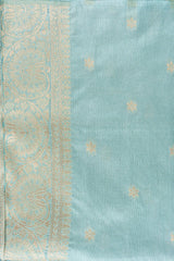 Sky Blue Pure Katan Silk Banarasi Handloom Saree