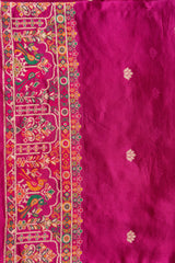 Magenta Pure Katan Silk Banarasi Bridal Handloom Saree