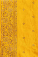 Mustard Yellow Pure Katan Silk Banarasi Handloom Saree