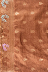 Coffee Brown Pure Katan Silk Banarasi Handloom Saree