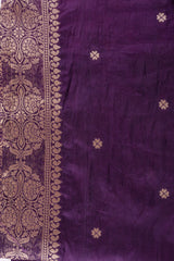 Dark Purple Pure Katan Silk Banarasi Handloom Saree