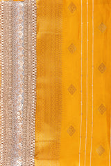 Yellow Pure Katan Silk Banarasi Handloom Saree