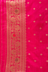 Pink Pure Monga Silk Banarasi Ghatchola Handloom Saree