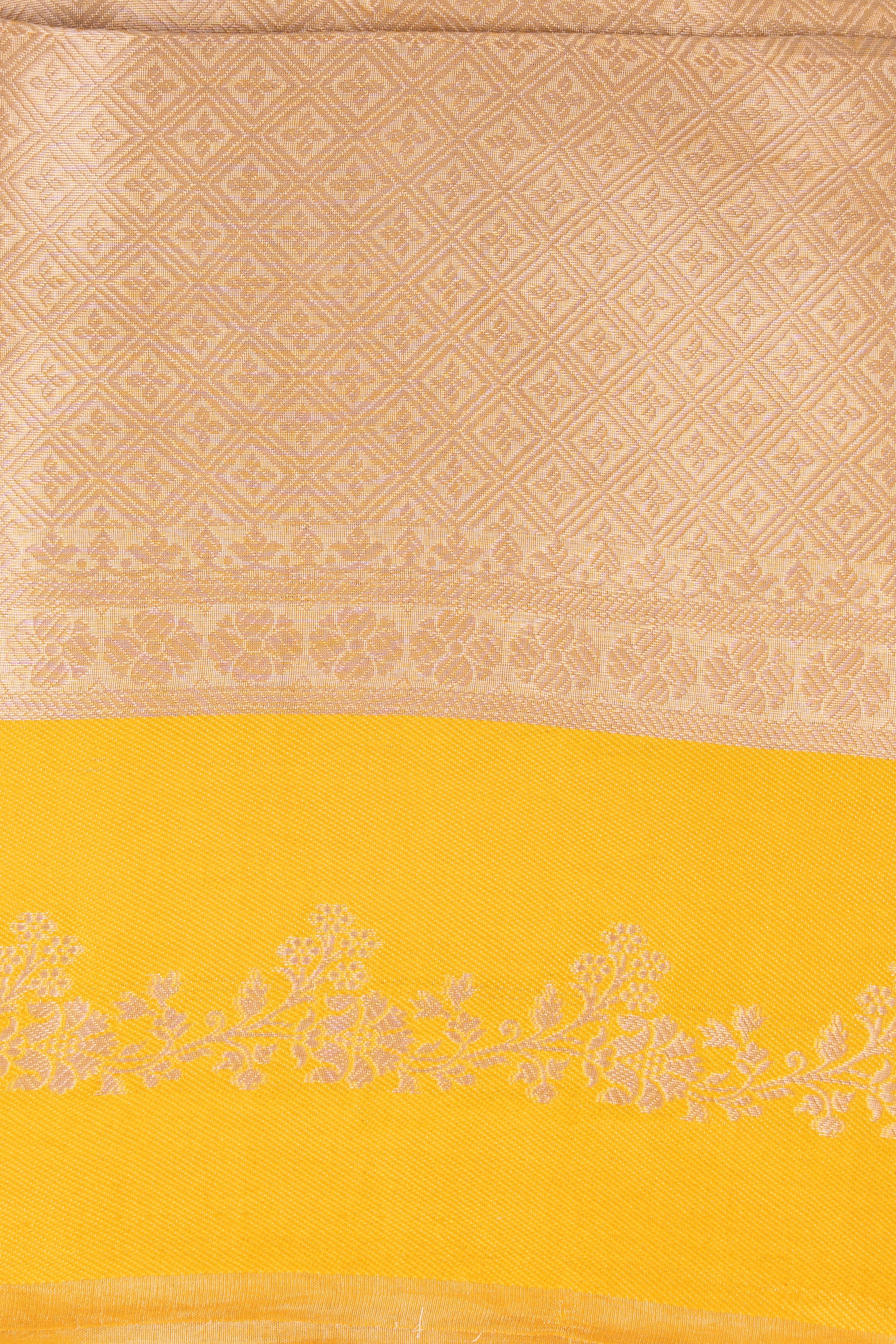 Yellow Pure Tissue Silk Banarasi Brocade Handloom Saree