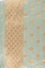 Seafoam Green Pure Tissue Silk Banarasi Handloom Saree