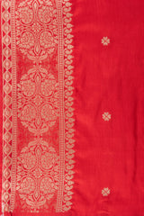 Red Pure Katan Silk Banarasi Handloom Saree