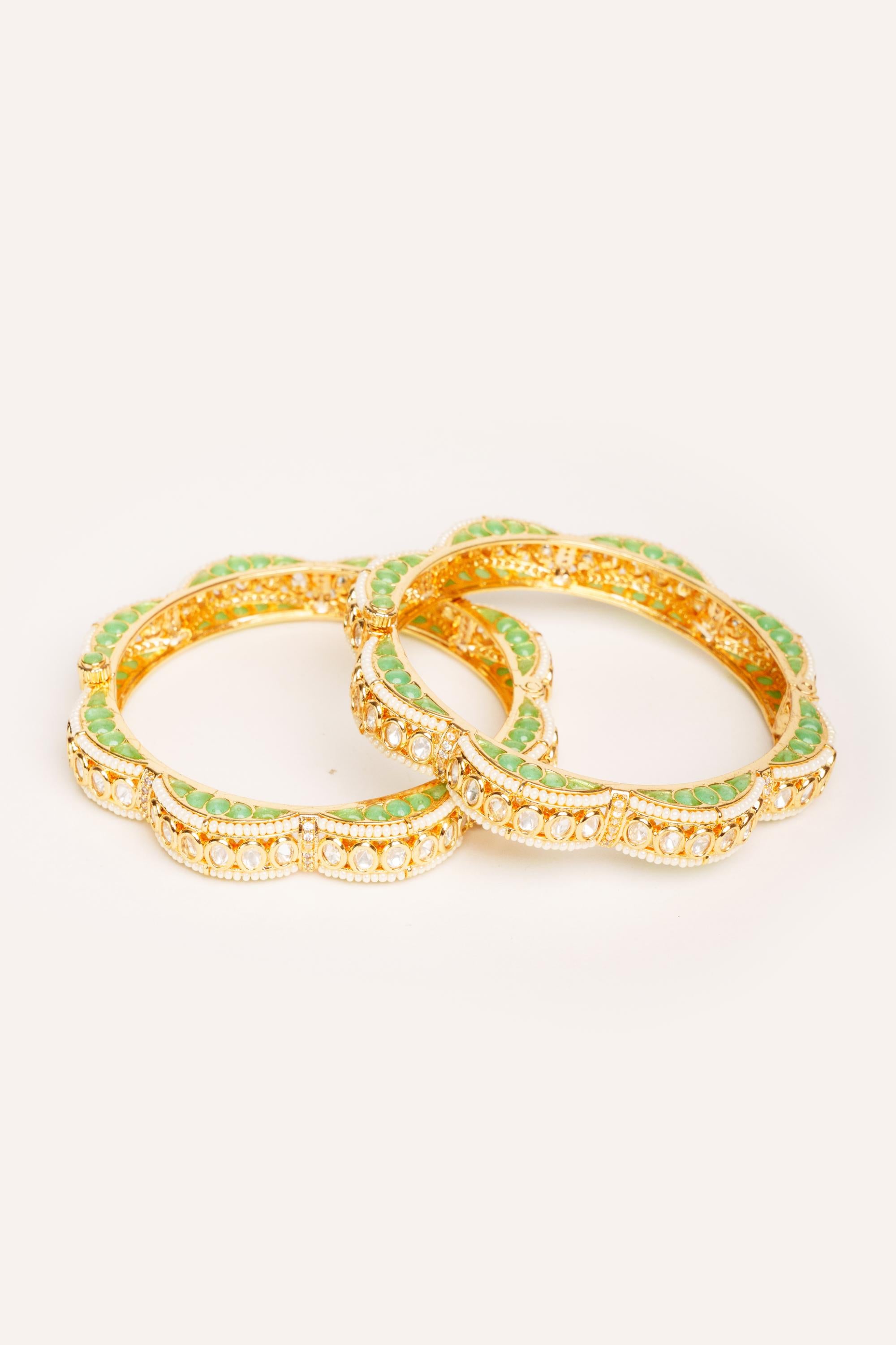 Classy and stylish kundan pair of bangles