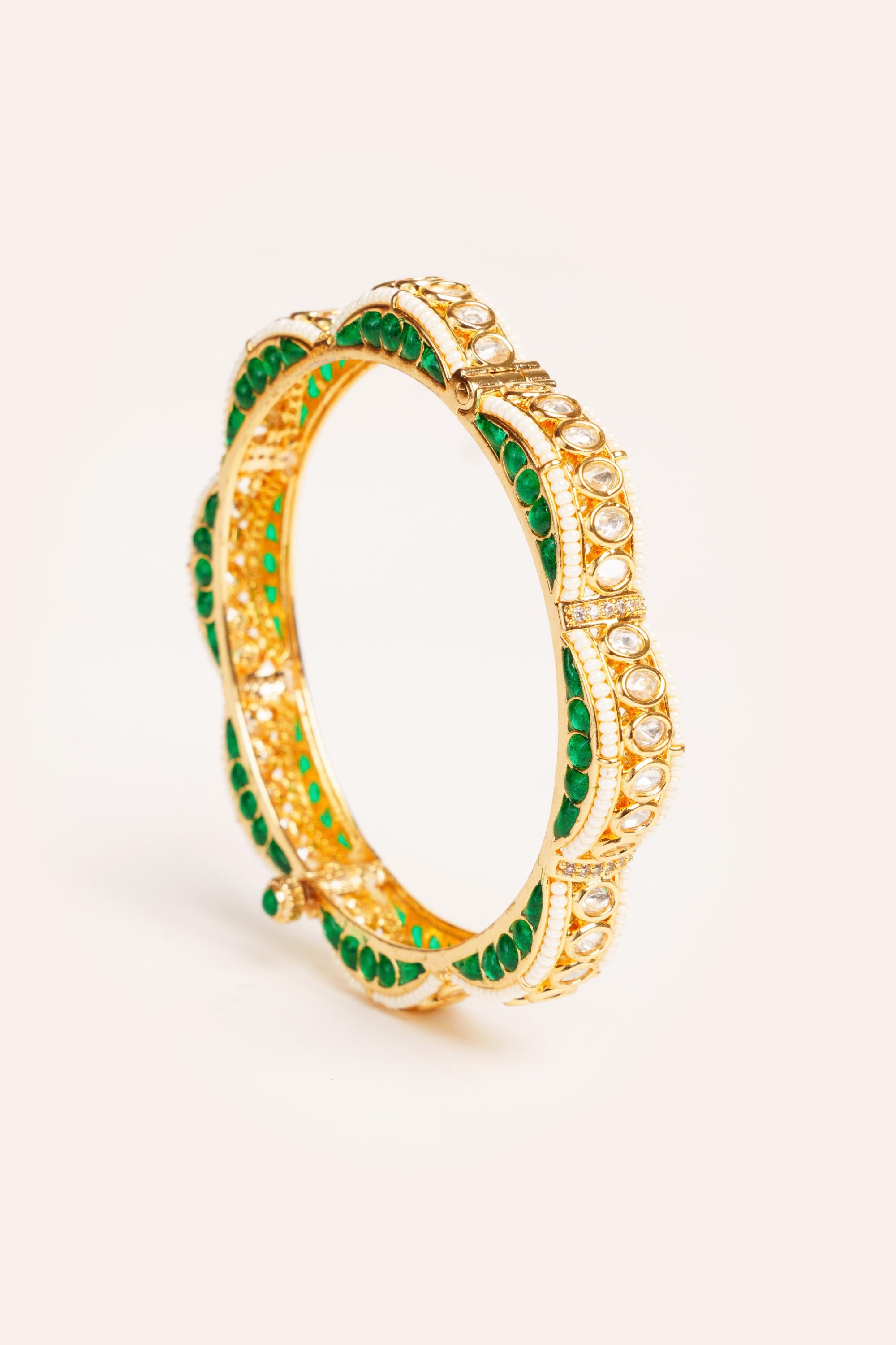 Classy and stylish kundan pair of bangles