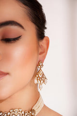 Classy kundan choker set with elegant pair of earrings