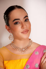 Classy kundan choker set with elegant pair of earrings