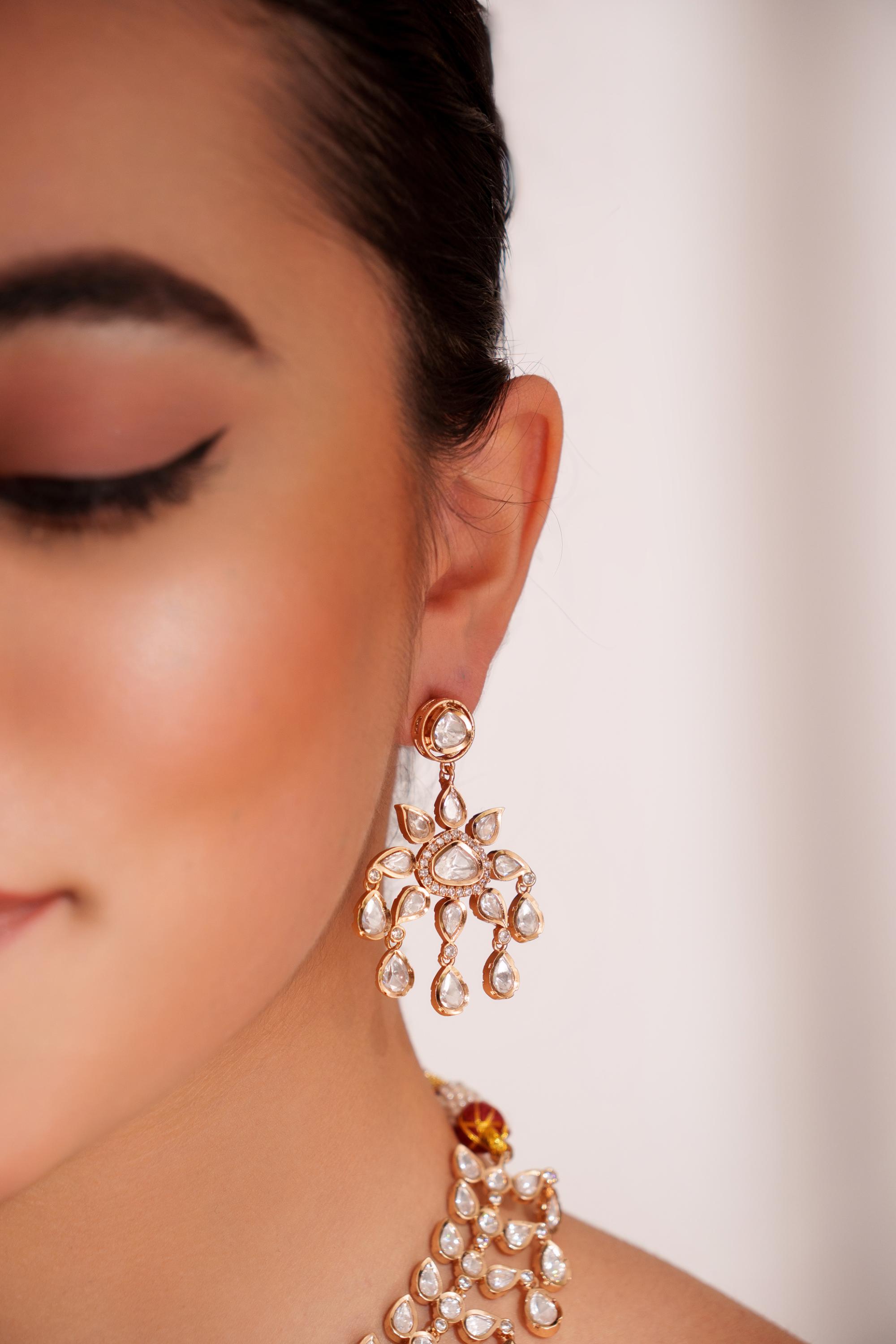 Classy kundan choker set with elegant pair of earrings