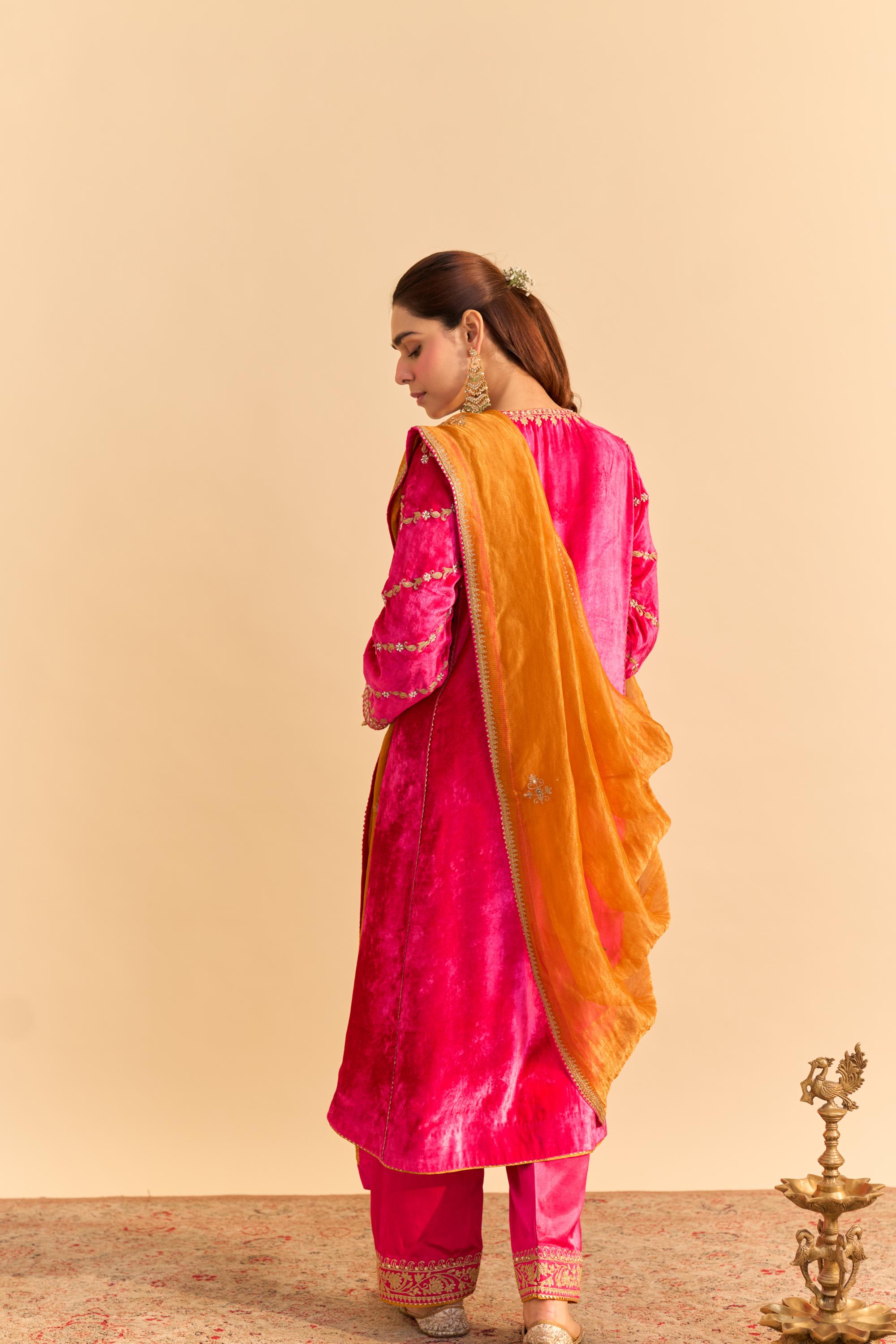 Azmiya - Hotpink Chauga with Salwar and Dupatta