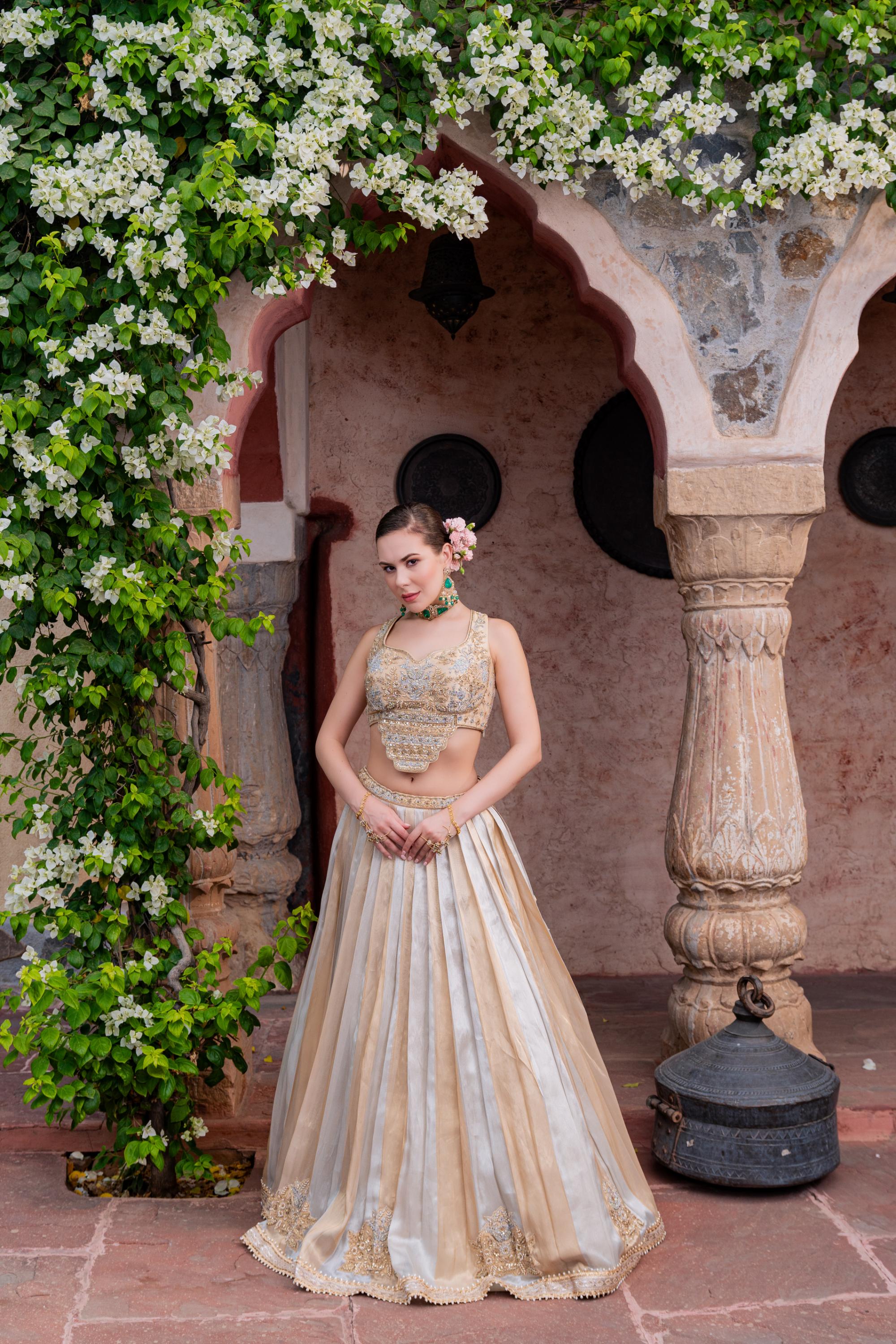 Sunehri Ivory Gold Lehenga Set