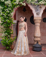 Sunehri Ivory Gold Lehenga Set
