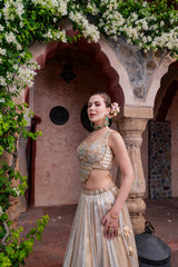 Sunehri Ivory Gold Lehenga Set