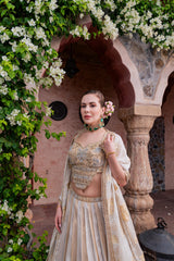 Sunehri Ivory Gold Lehenga Set