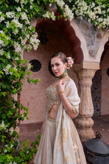 Sunehri Ivory Gold Lehenga Set