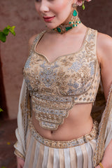 Sunehri Ivory Gold Lehenga Set