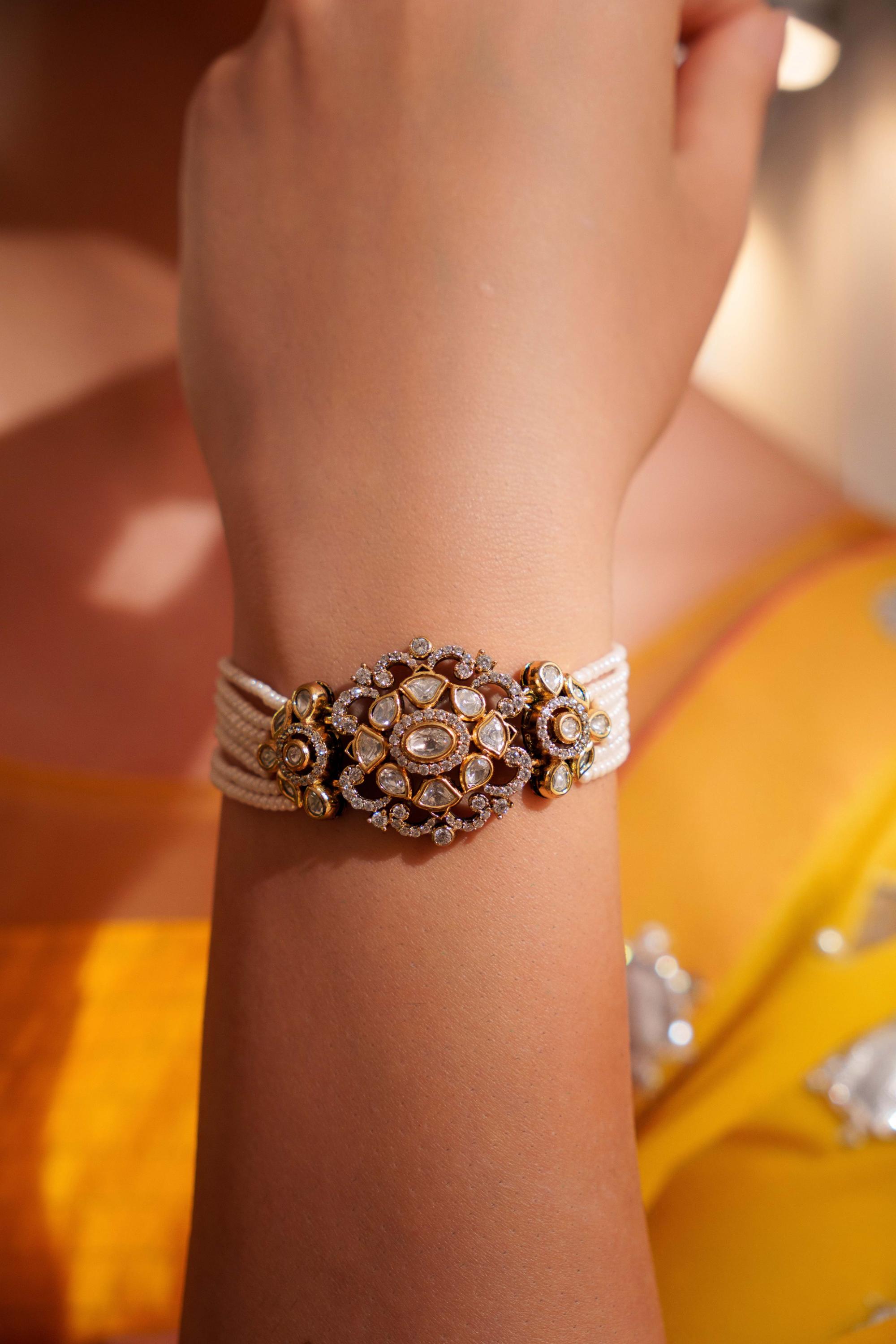 Classy and stylish kundan bracelet
