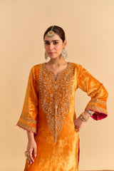 Fareeha - Orange Kurta with Salwar and Dupatta
