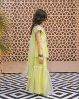 Green Embroidered Organza Kurti Sharara