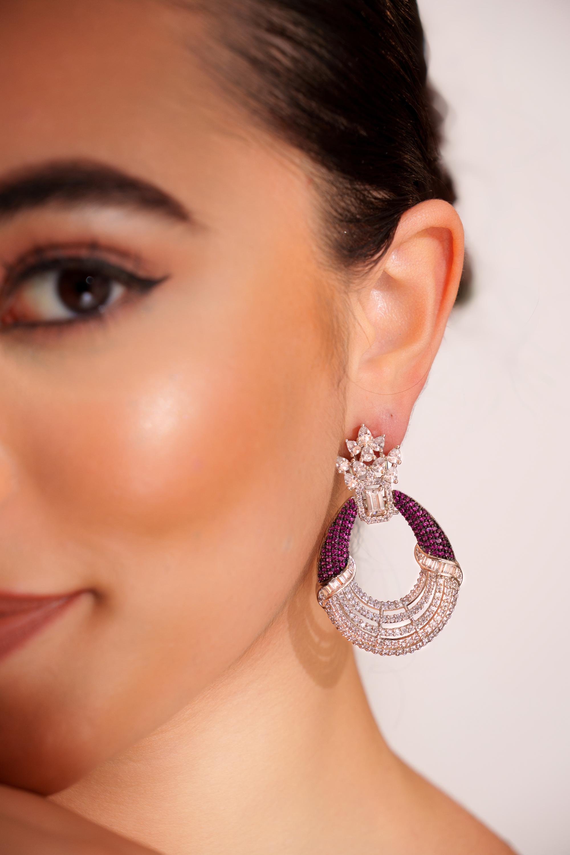 Classic and elegant pair of diamond earrings