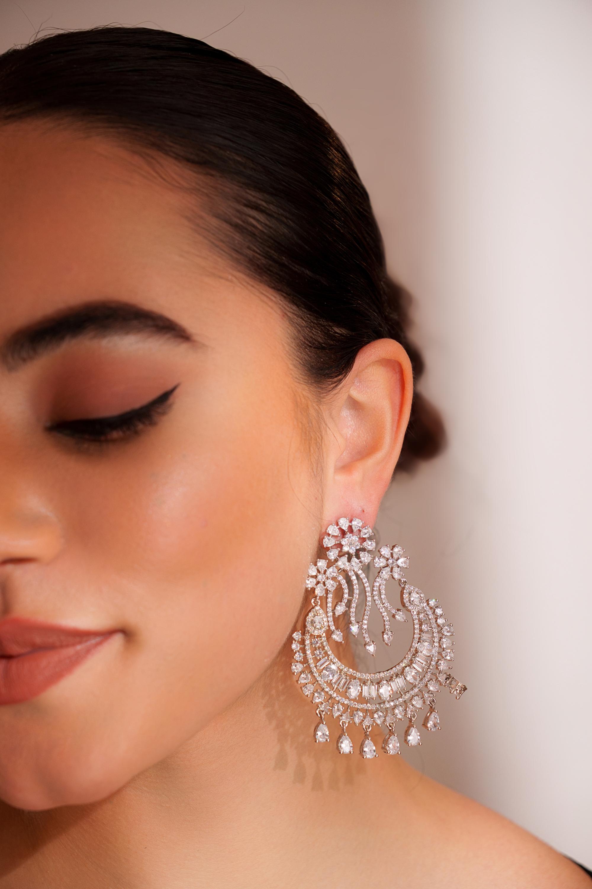 Classic and elegant pair of diamond earrings