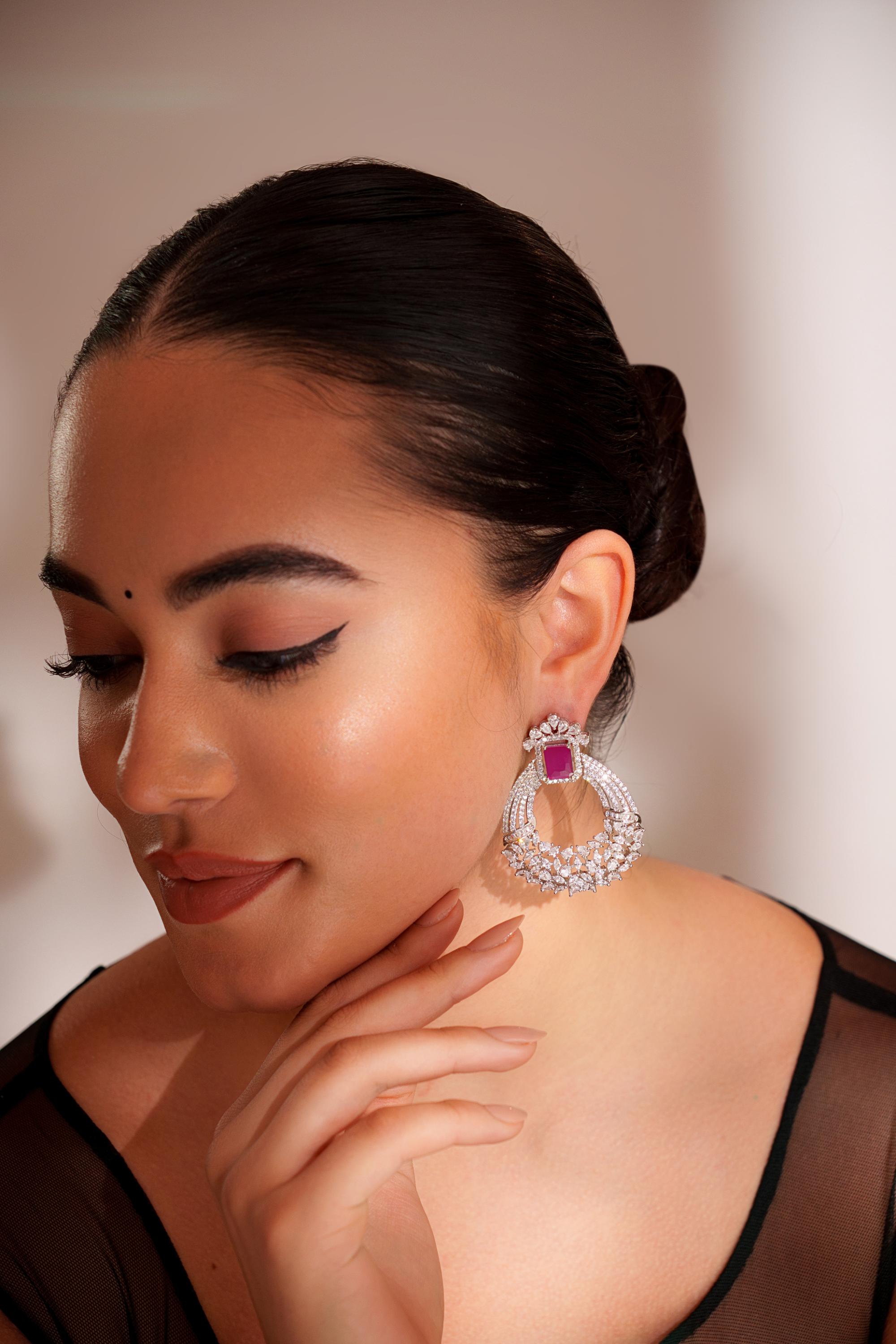 Classic and elegant pair of diamond earrings