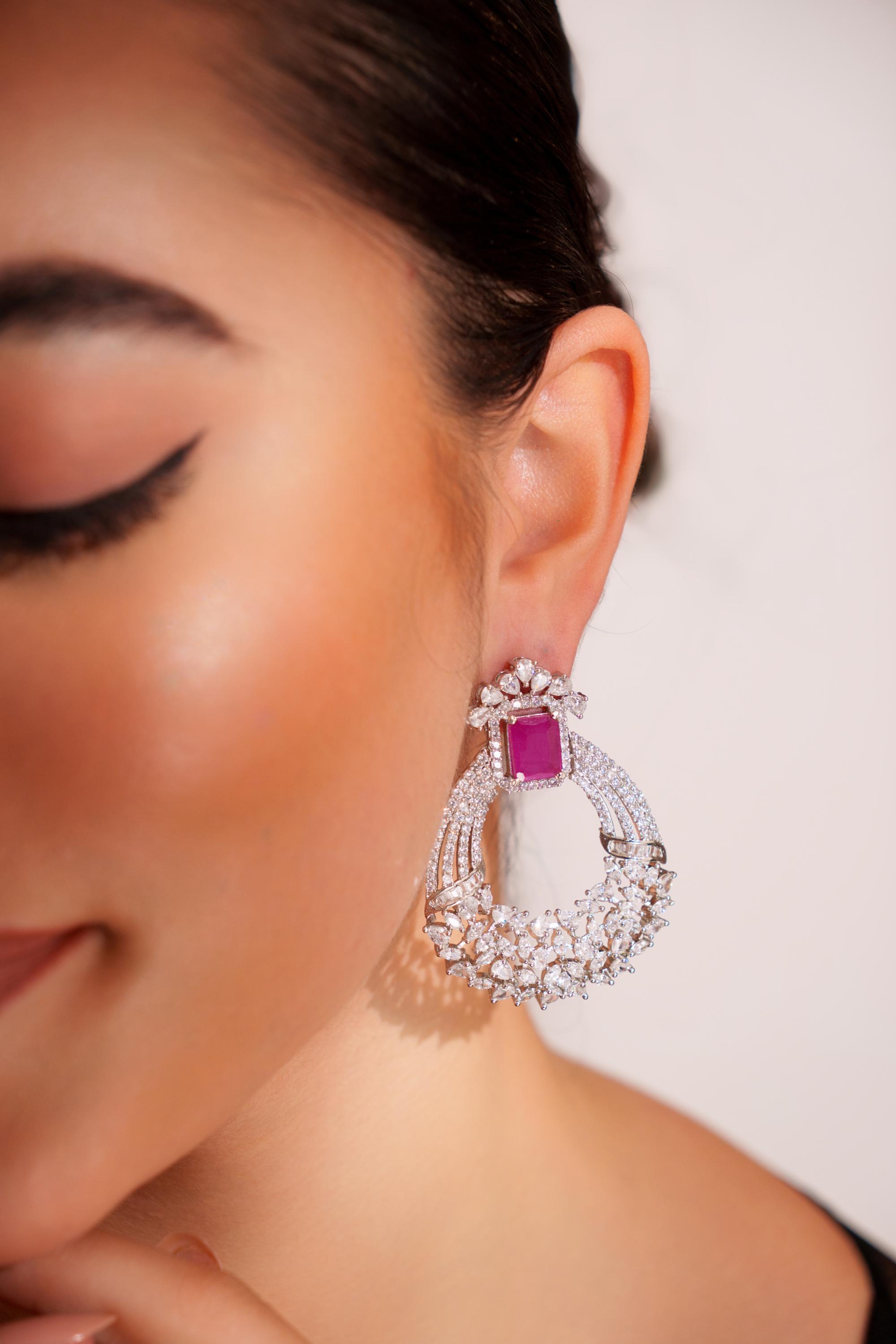 Classic and elegant pair of diamond earrings