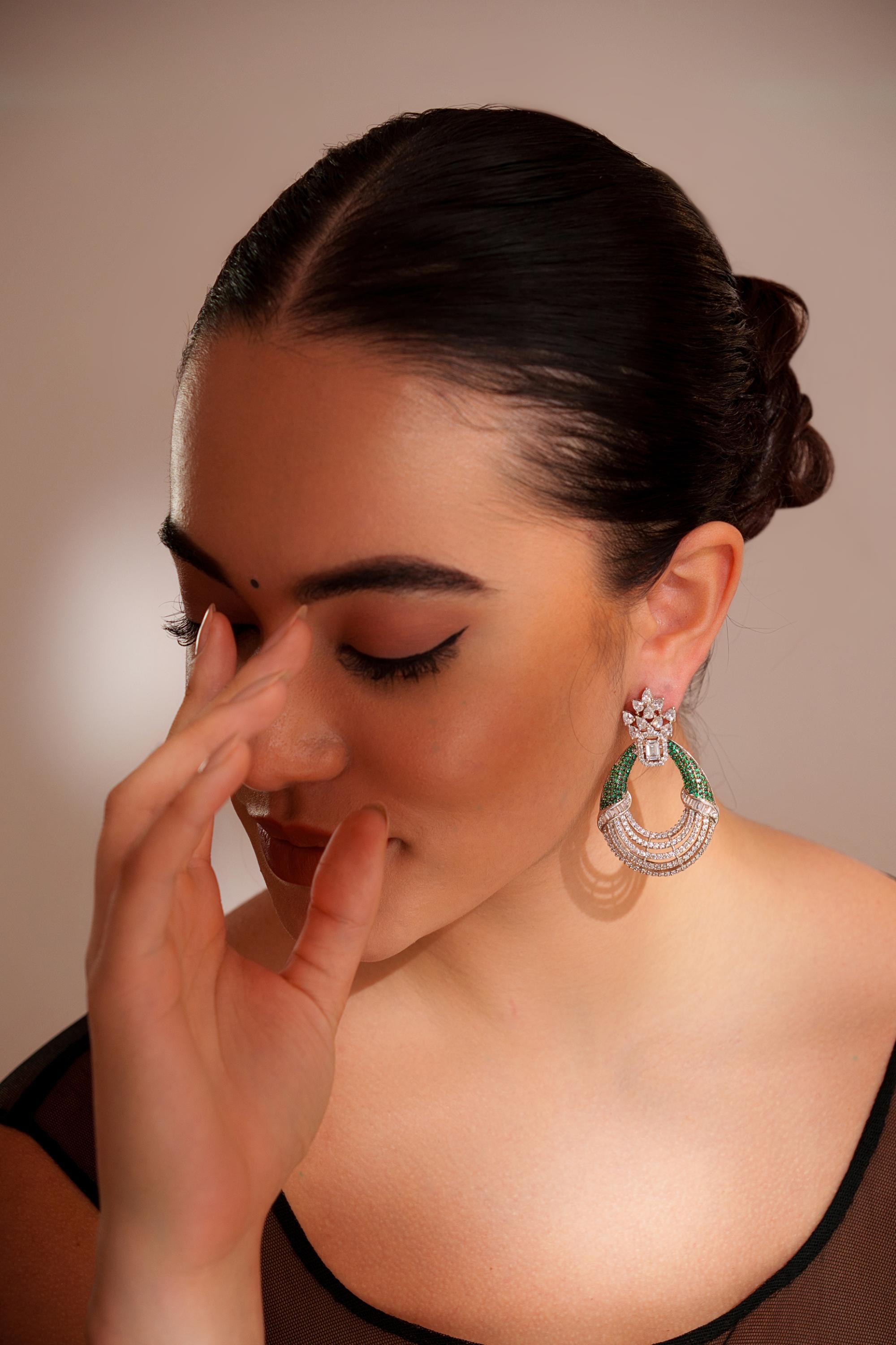 Classic and elegant pair of diamond earrings