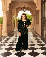 Green Boti Velvet Kurti Salwar Set