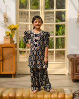 Blue Printed Kurti Salwar Set