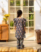 Blue Printed Kurti Salwar Set