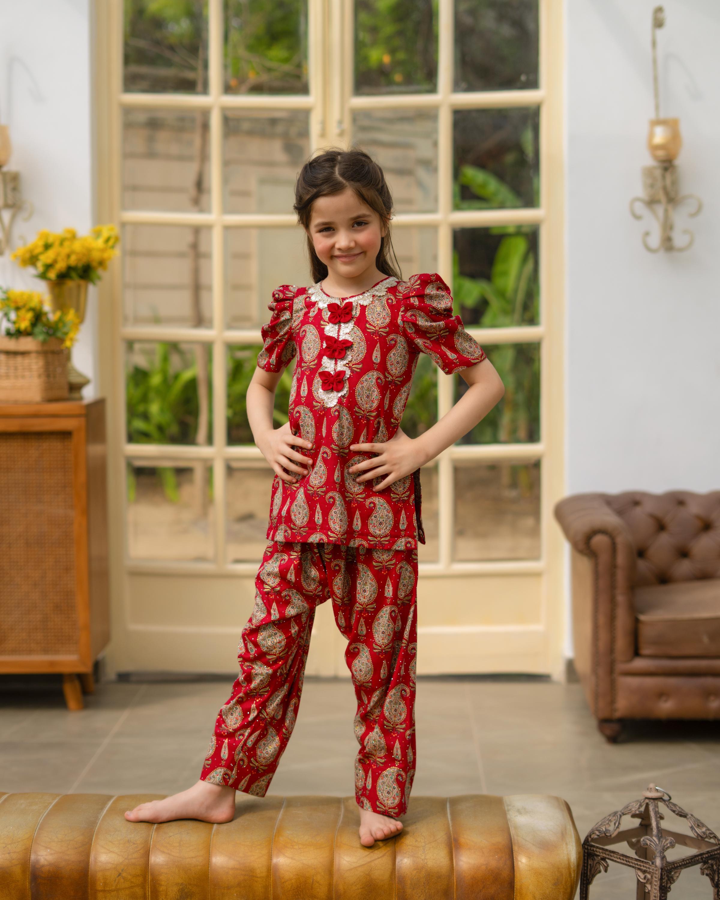 Pink Printed Kurti Salwar Set