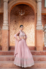 Noor Pink Embroidered Lehenga Set