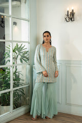 Ice Blue Embroidered Kurta