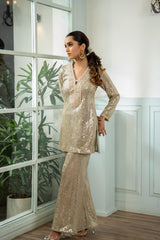 Nude Sequin Kurta Set