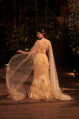 Champagne Shower Lehenga Set. 3 (Lehenga + Blouse + Cape)