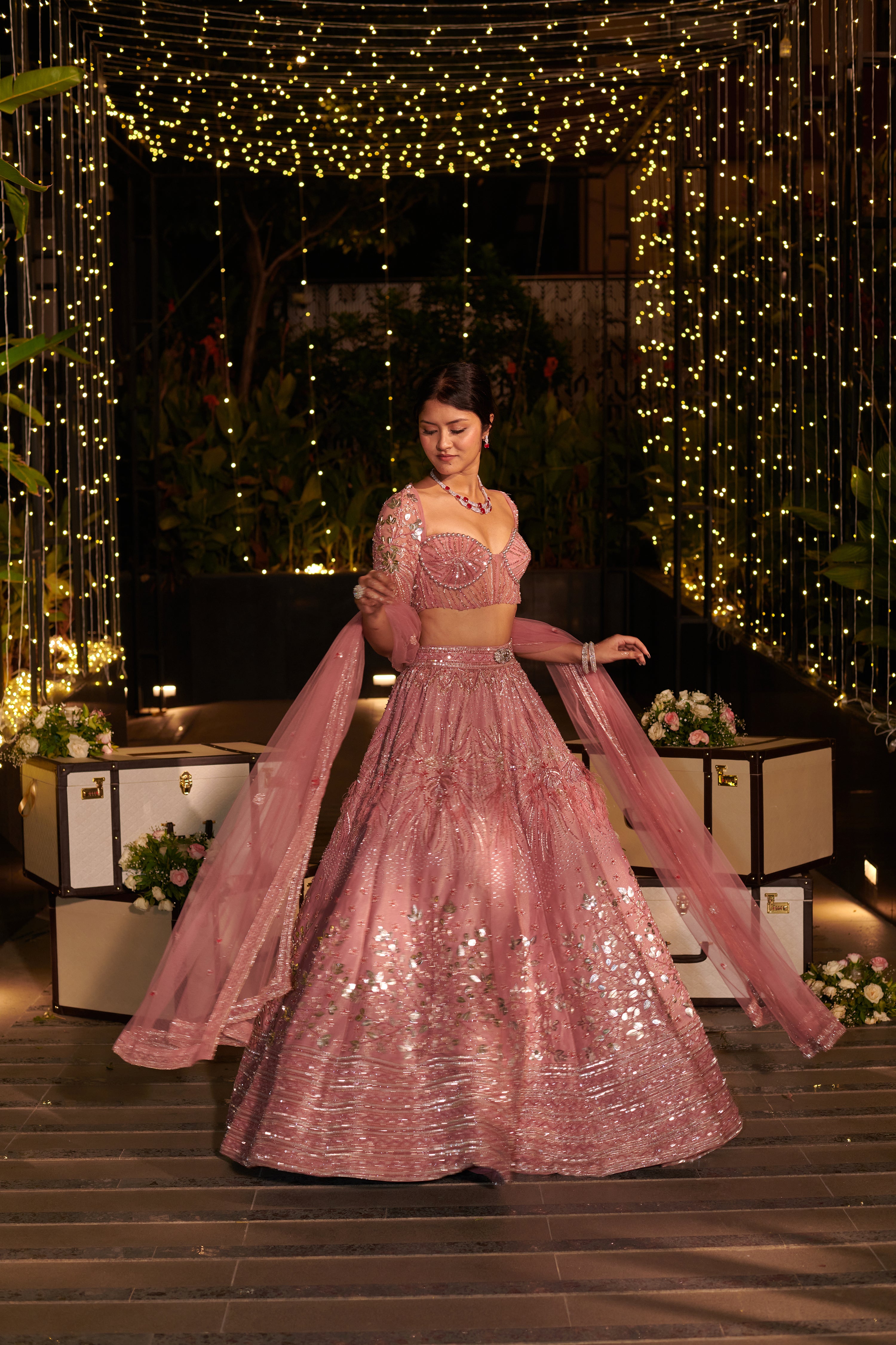 Rose Royal Lehenga Set. 3 (Lehenga + Blouse + Dupatta)