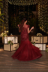 Royal Maroon Gown.  1 (Gown)