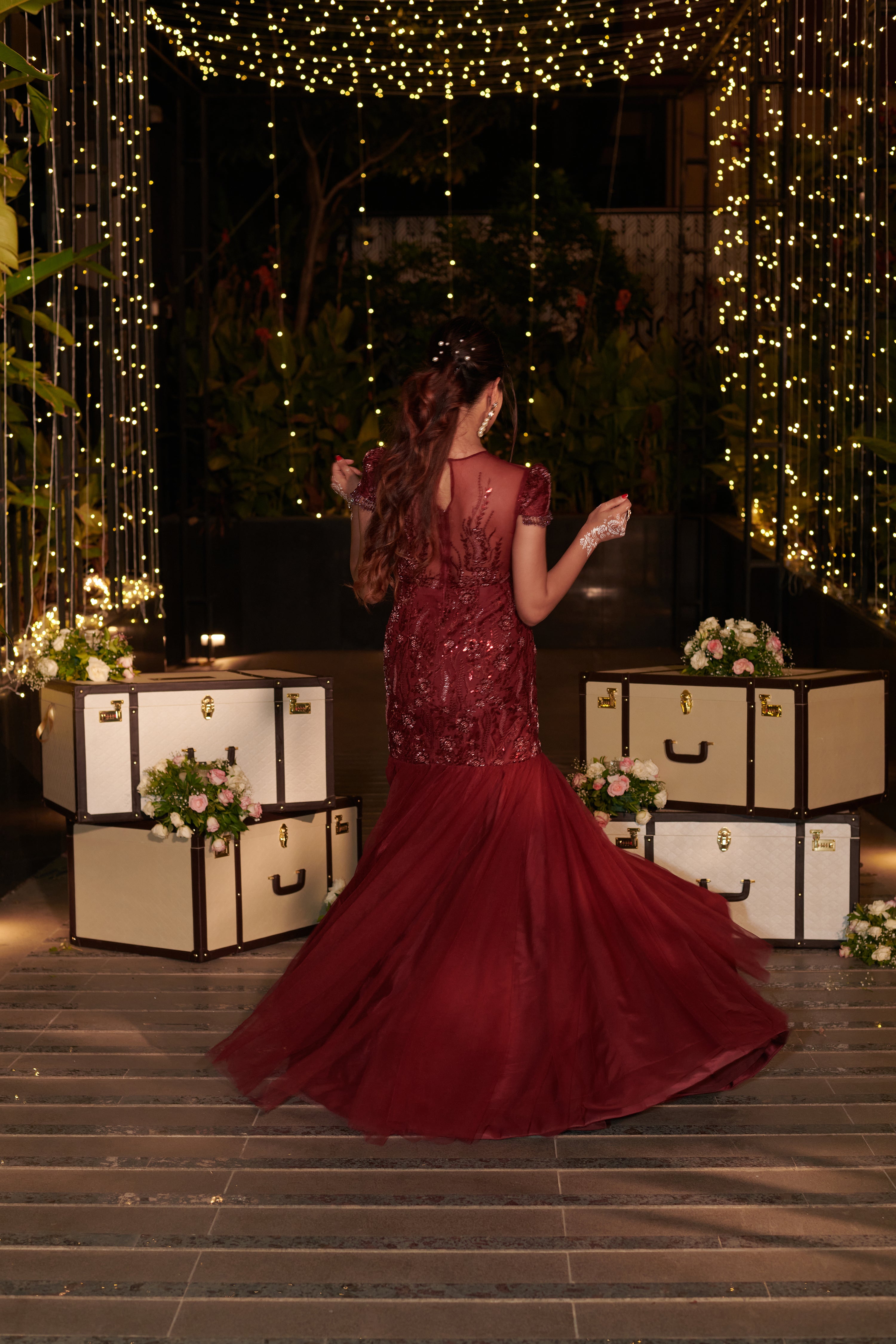 Royal Maroon Gown.  1 (Gown)