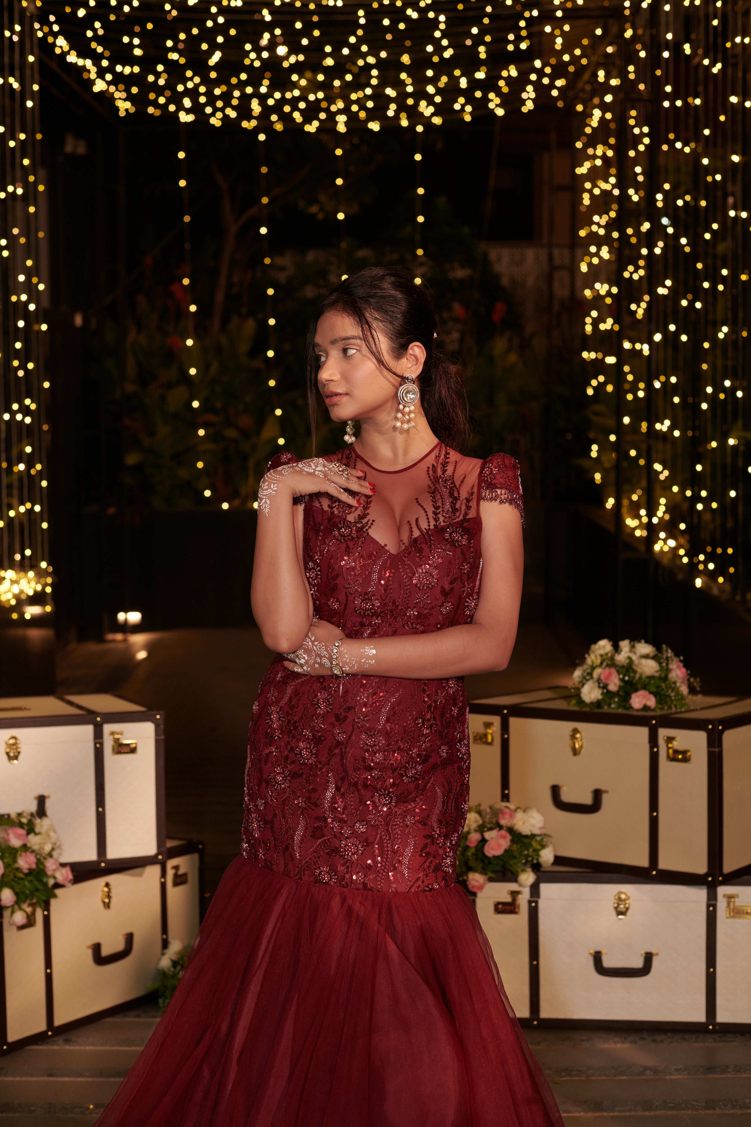 Royal Maroon Gown.  1 (Gown)