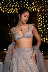 Shahi Shimmer Lehenga Set. 3 (Lehenga + Blouse + Dupatta)