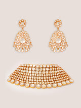 Bold and dramatic moissanite necklace set with matching earrings